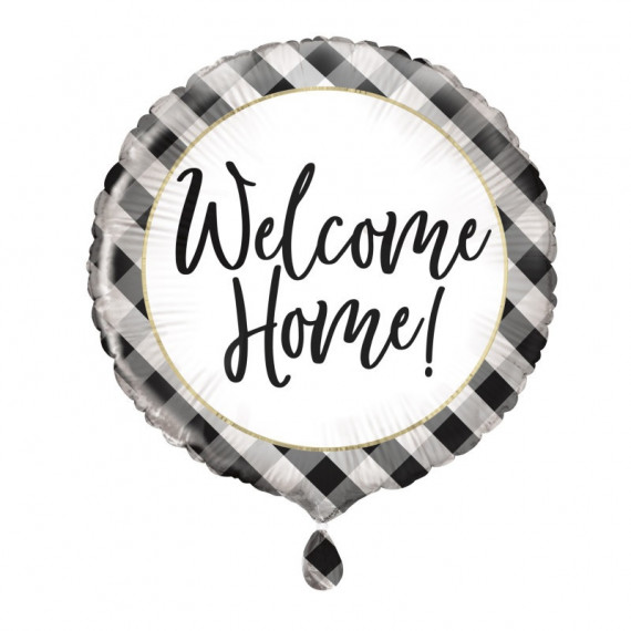 Welcome Home Round Foil Balloon - Inflated Welcome Home Round Foil Balloon - Inflated