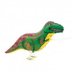 Dinosaur Walking Pet Foil Balloon - Inflated