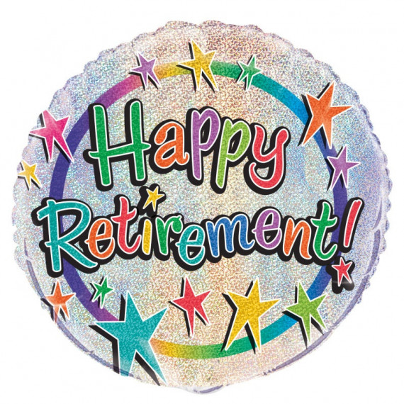 Happy Retirement Foil Balloon - Inflated Happy Retirement Foil Balloon - Inflated