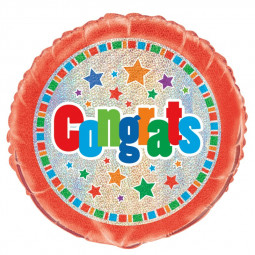 Congrats Round Foil Balloon - Inflated