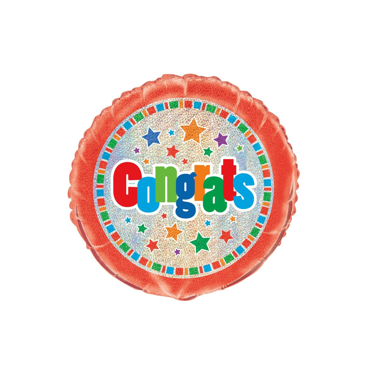 Congrats Round Foil Balloon - Inflated Congrats Round Foil Balloon - Inflated