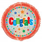 Congrats Round Foil Balloon - Inflated Congrats Round Foil Balloon - Inflated