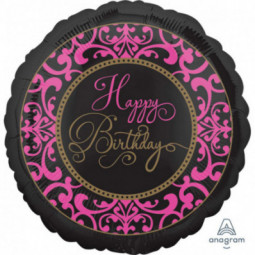 Fabulous Happy Birthday Round Foil Balloon - Inflated