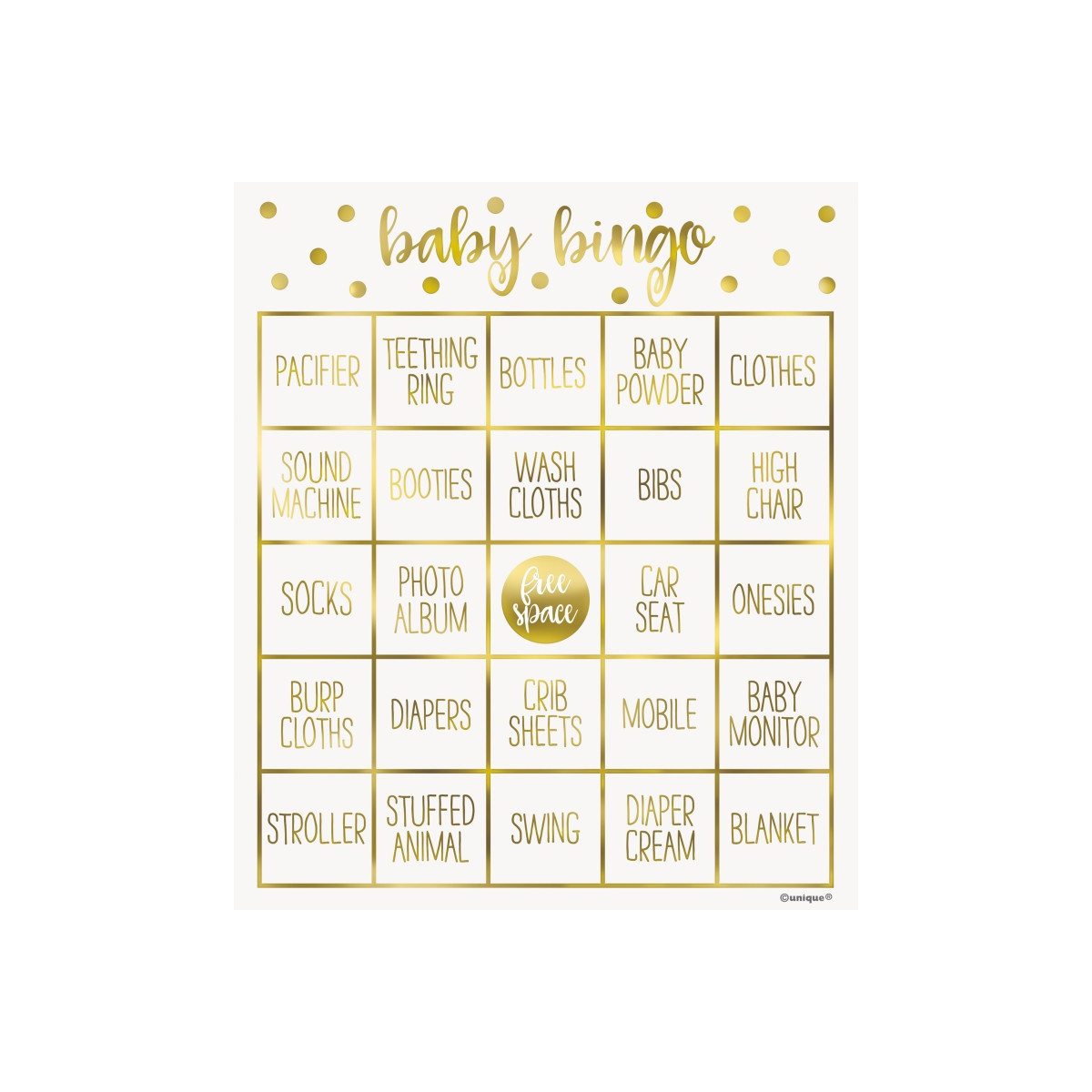 Baby Shower Bingo Game Baby Shower Bingo Game