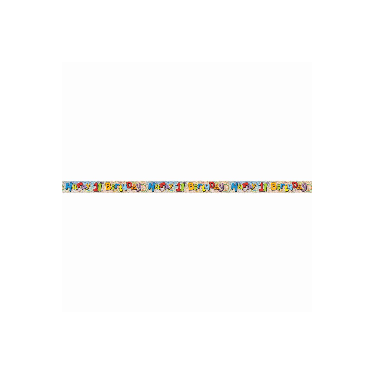 Multicoloured Happy 11th Birthday Foil Banner