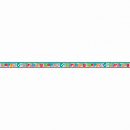 Multicoloured Happy 6th Birthday Foil Banner
