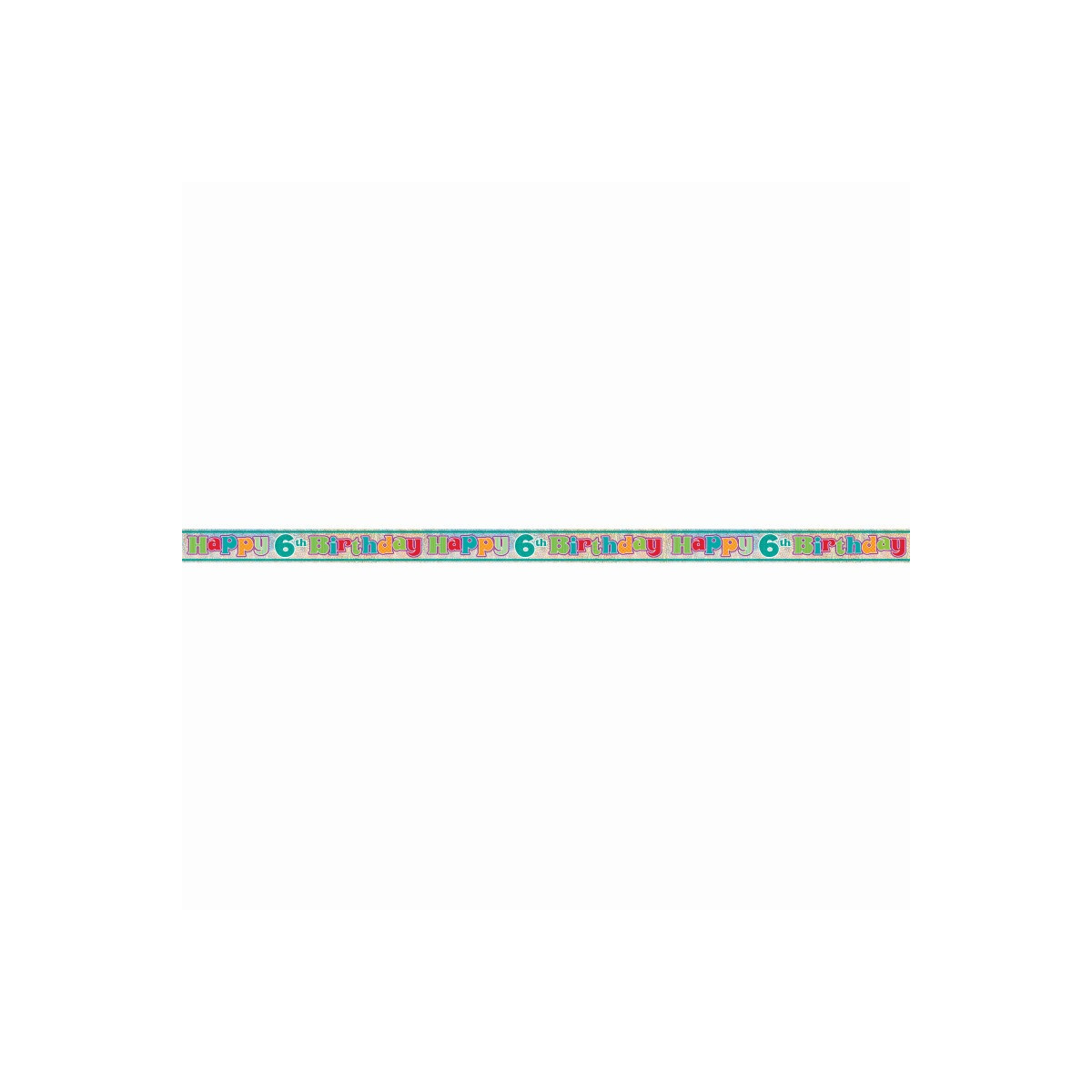Multicoloured Happy 6th Birthday Foil Banner