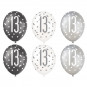 Black and Silver 13th Birthday Latex Balloons - Inflation Options