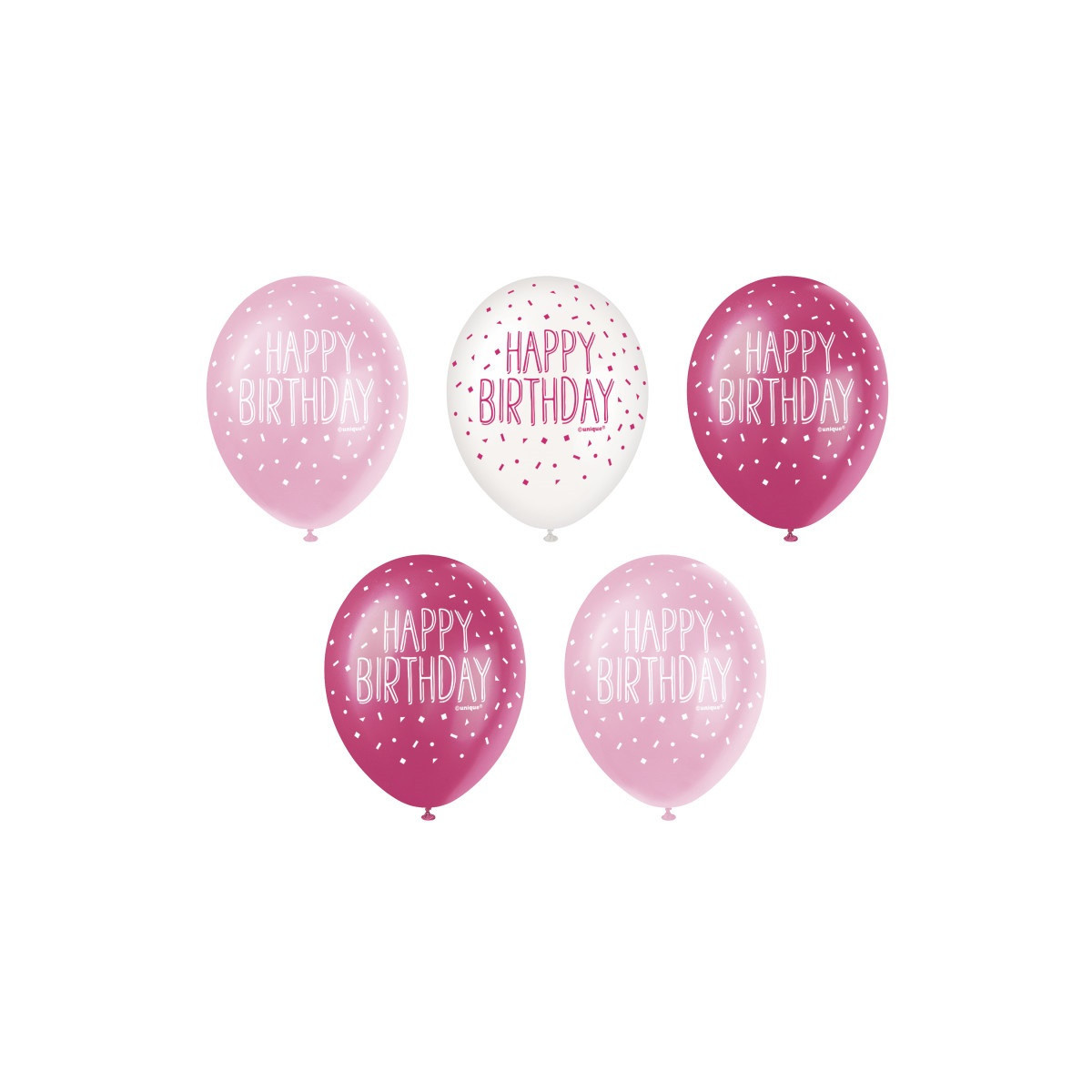 Pink Happy Birthday Latex Balloons - Inflation Options