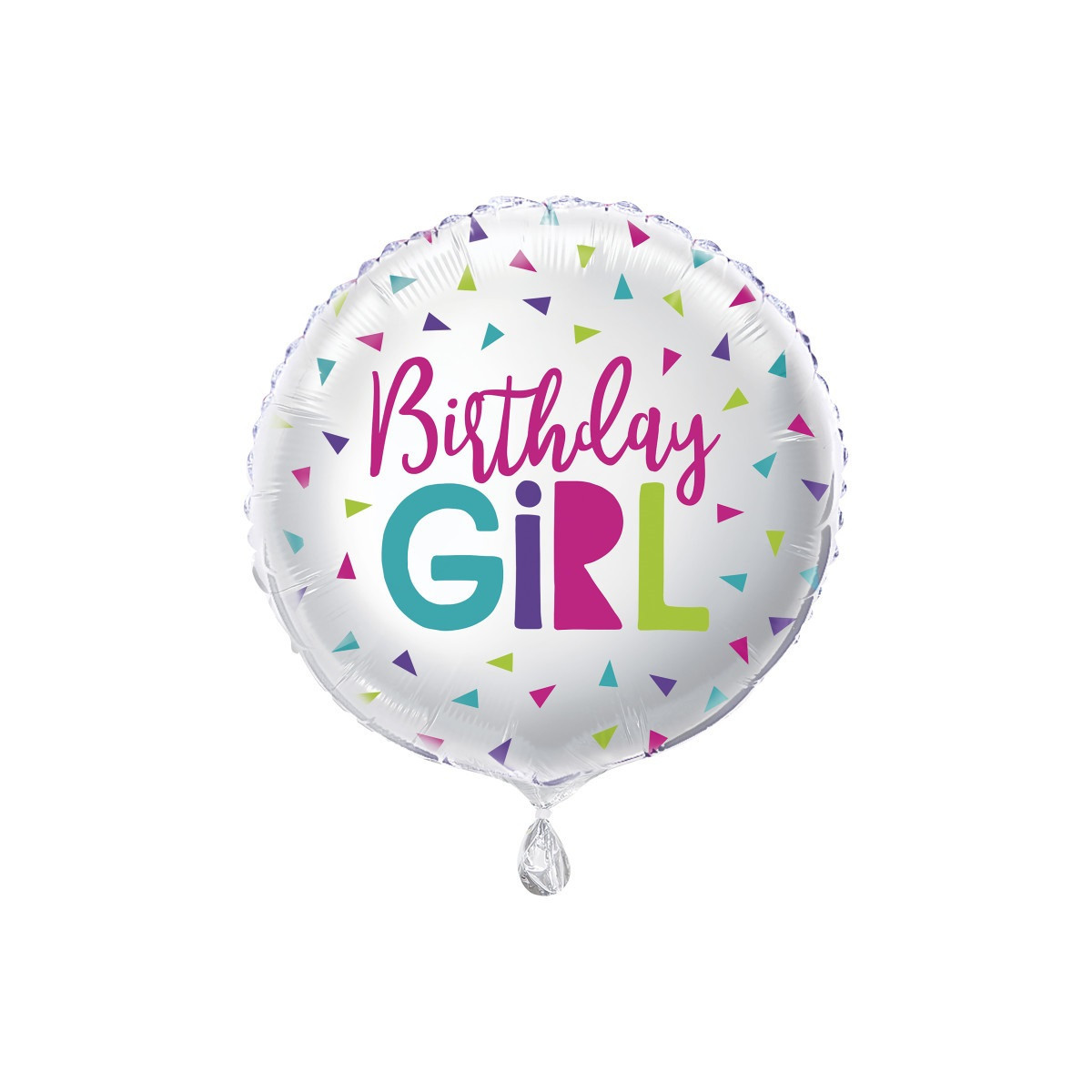 Birthday Girl Round Foil Balloon - Inflated