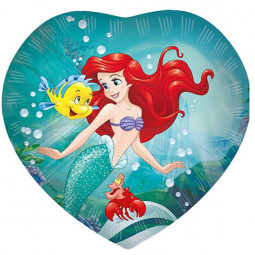 Ariel Heart Foil Balloon - Inflated