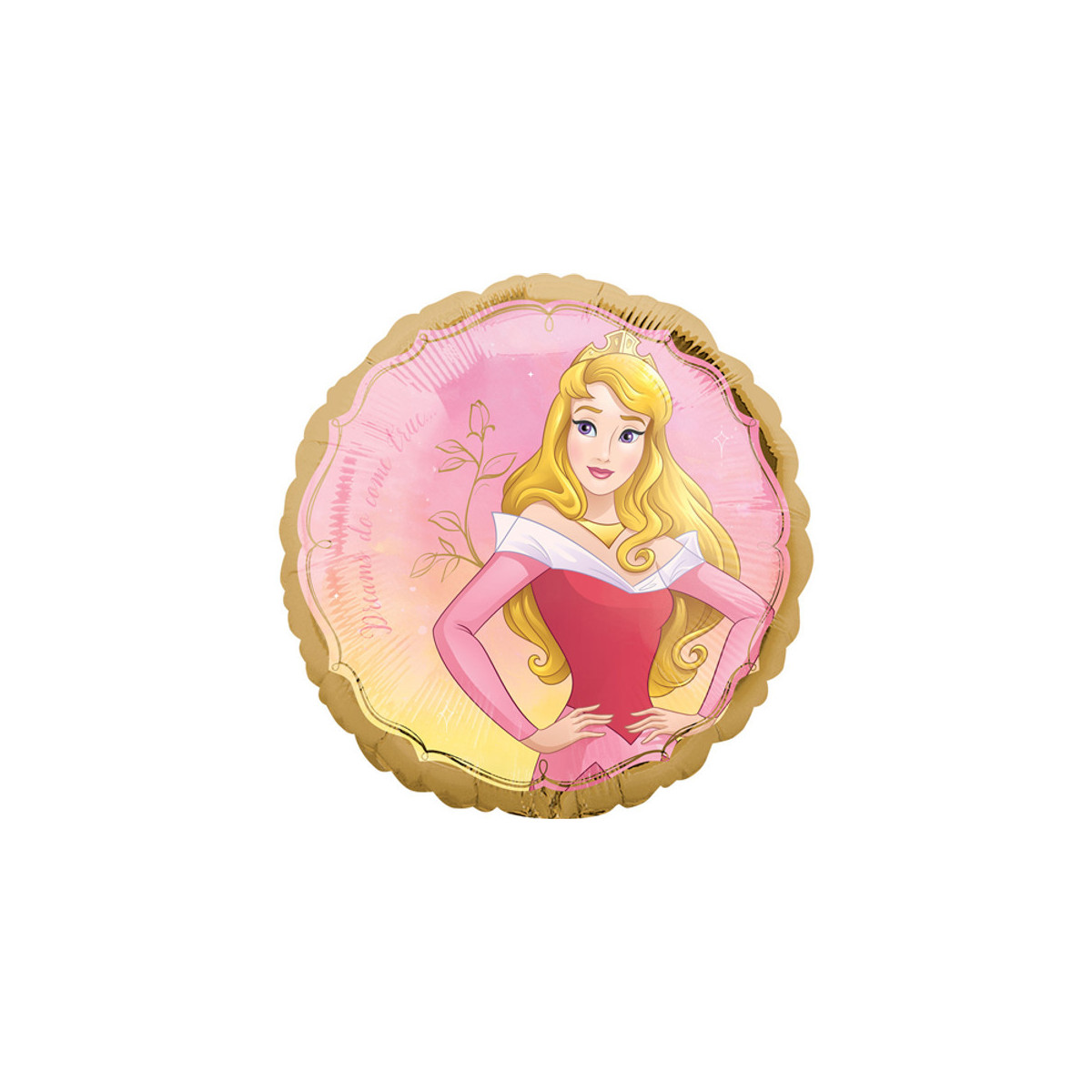 Sleeping Beauty Round Foil Balloon - Inflated Sleeping Beauty Round Foil Balloon - Inflated