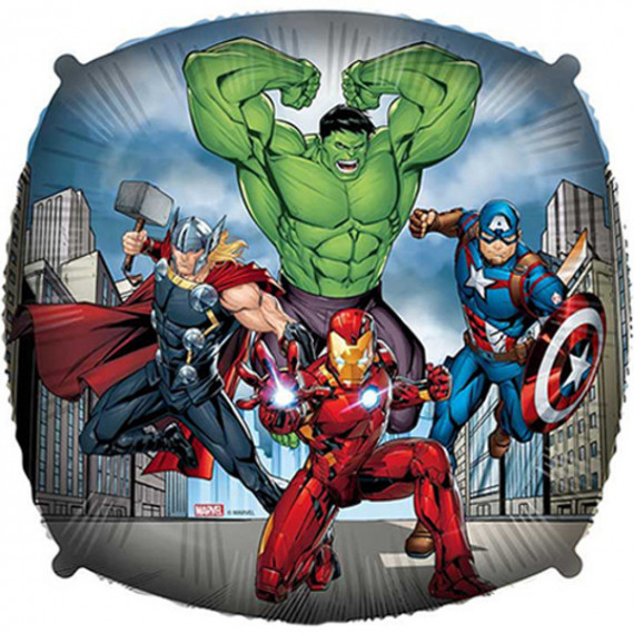 Avengers Square Foil Balloon - Inflated Avengers Square Foil Balloon - Inflated
