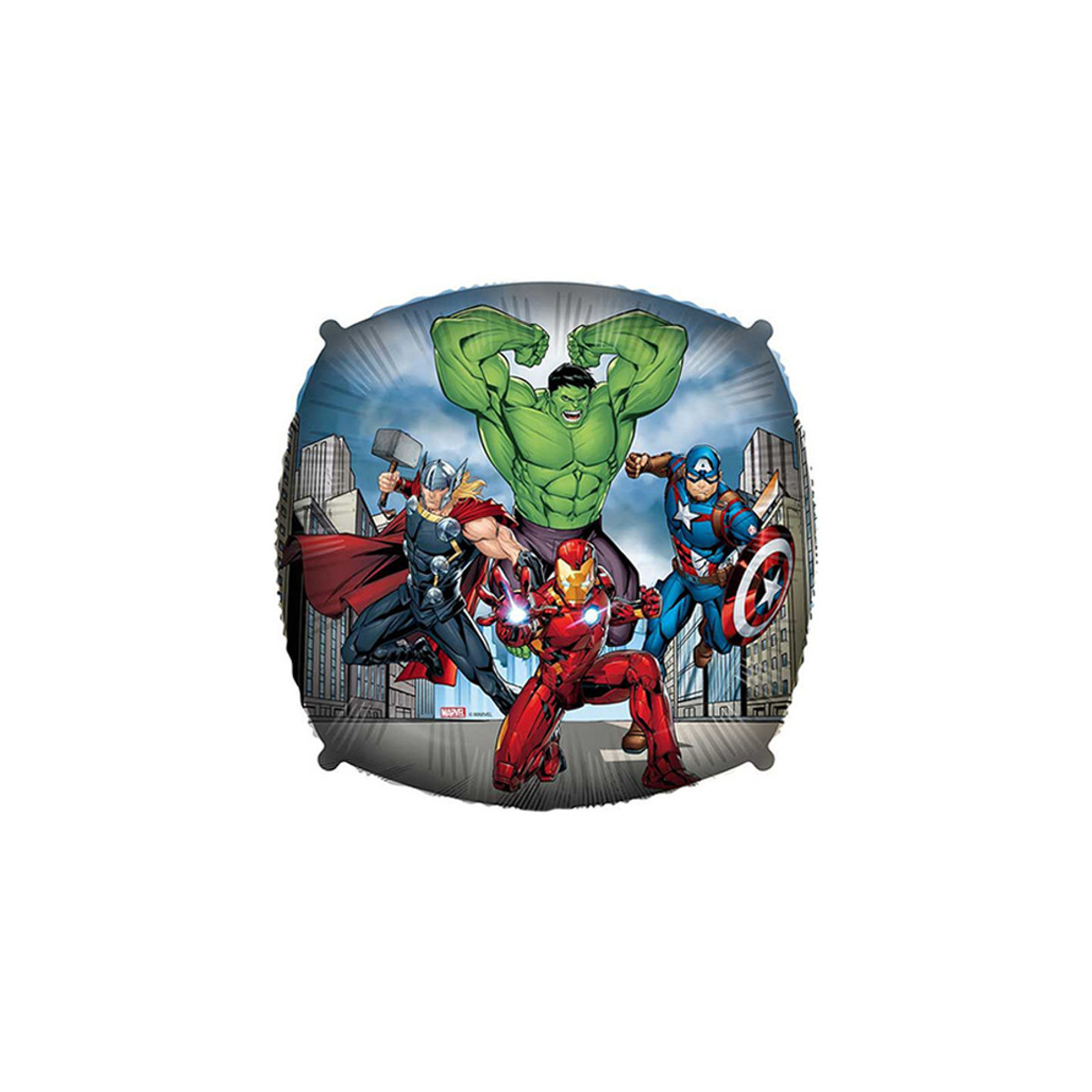 Avengers Square Foil Balloon - Inflated Avengers Square Foil Balloon - Inflated