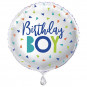 Birthday Boy Round Foil Balloon - Inflated