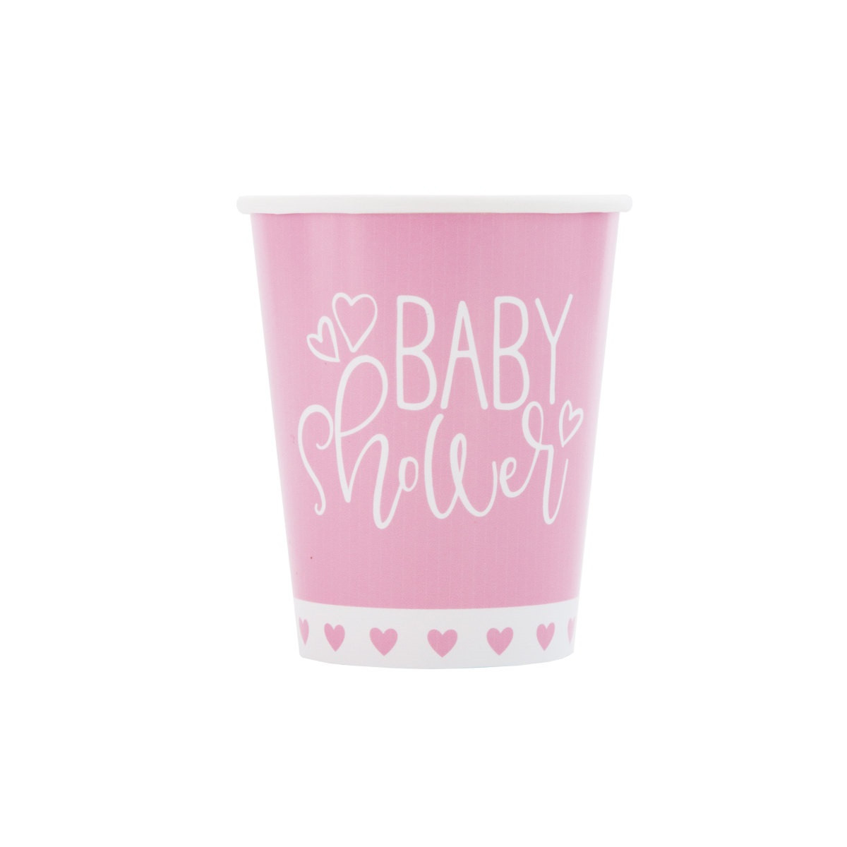 Pink Baby Shower Paper Cups - 8 Pack
