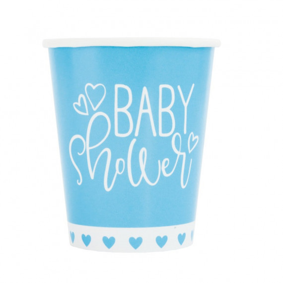 Blue Baby Shower Paper Cups - 8 Pack