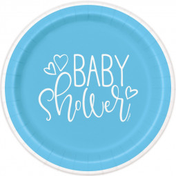 Blue Baby Shower Paper Plates - 8 Pack