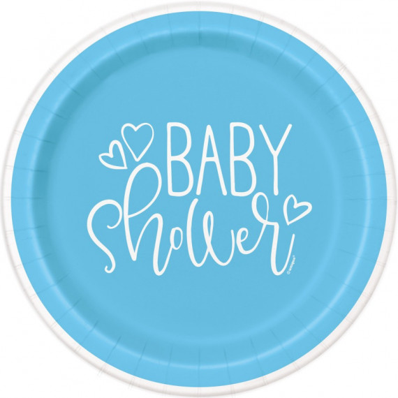 Blue Baby Shower Paper Plates - 8 Pack Blue Baby Shower Paper Plates - 8 Pack