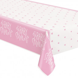 Pink Baby Shower Plastic Tablecover
