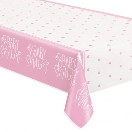 Pink Baby Shower Plastic Tablecover