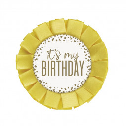 Gold It's My Birthday Rosette Badge
