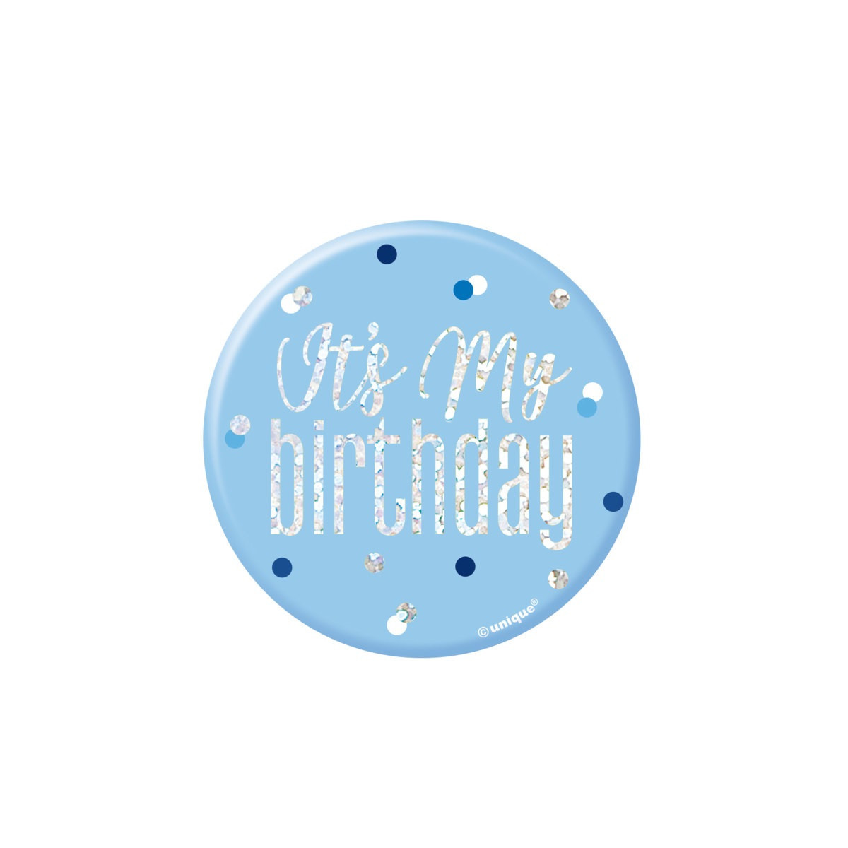 Blue and Silver It's My Birthday Badge
