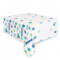 Blue Dots 1st Birthday Plastic Tablecover