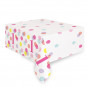 Pink Dots 1st Birthday Plastic Tablecover
