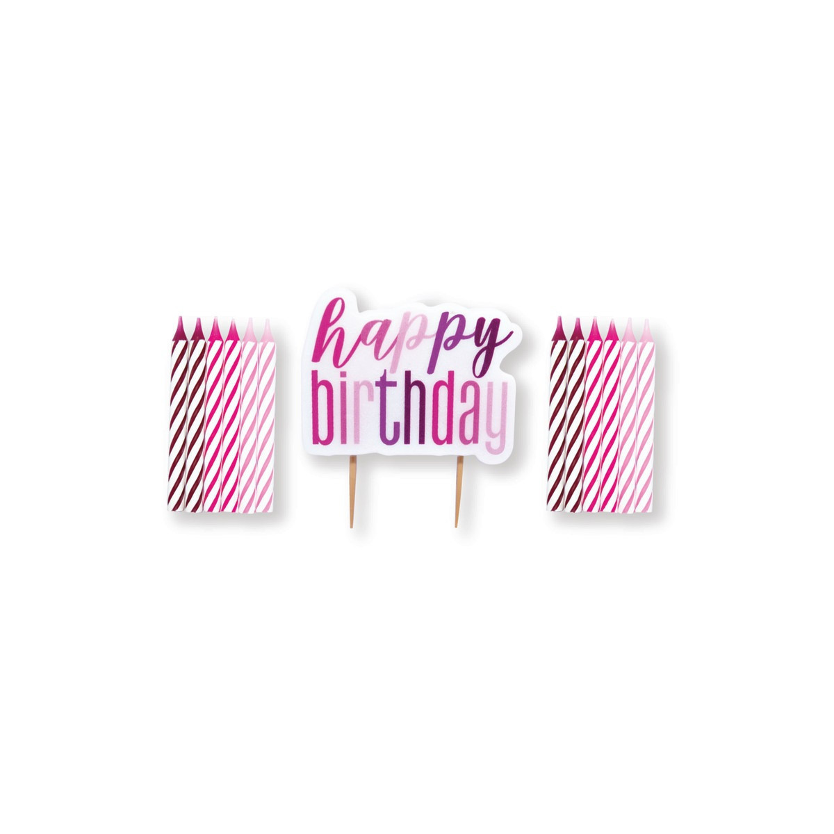Pink Birthday Candles Set