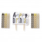 Black and Gold Birthday Candles Set