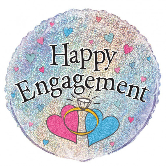 Engagement Round Foil Balloon - Inflated Engagement Round Foil Balloon - Inflated