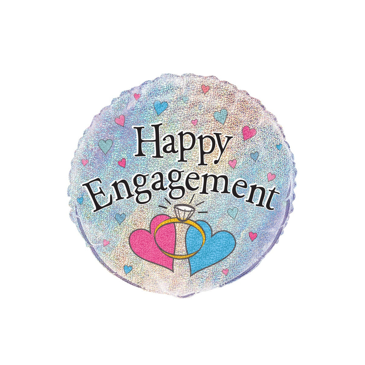 Engagement Round Foil Balloon - Inflated Engagement Round Foil Balloon - Inflated
