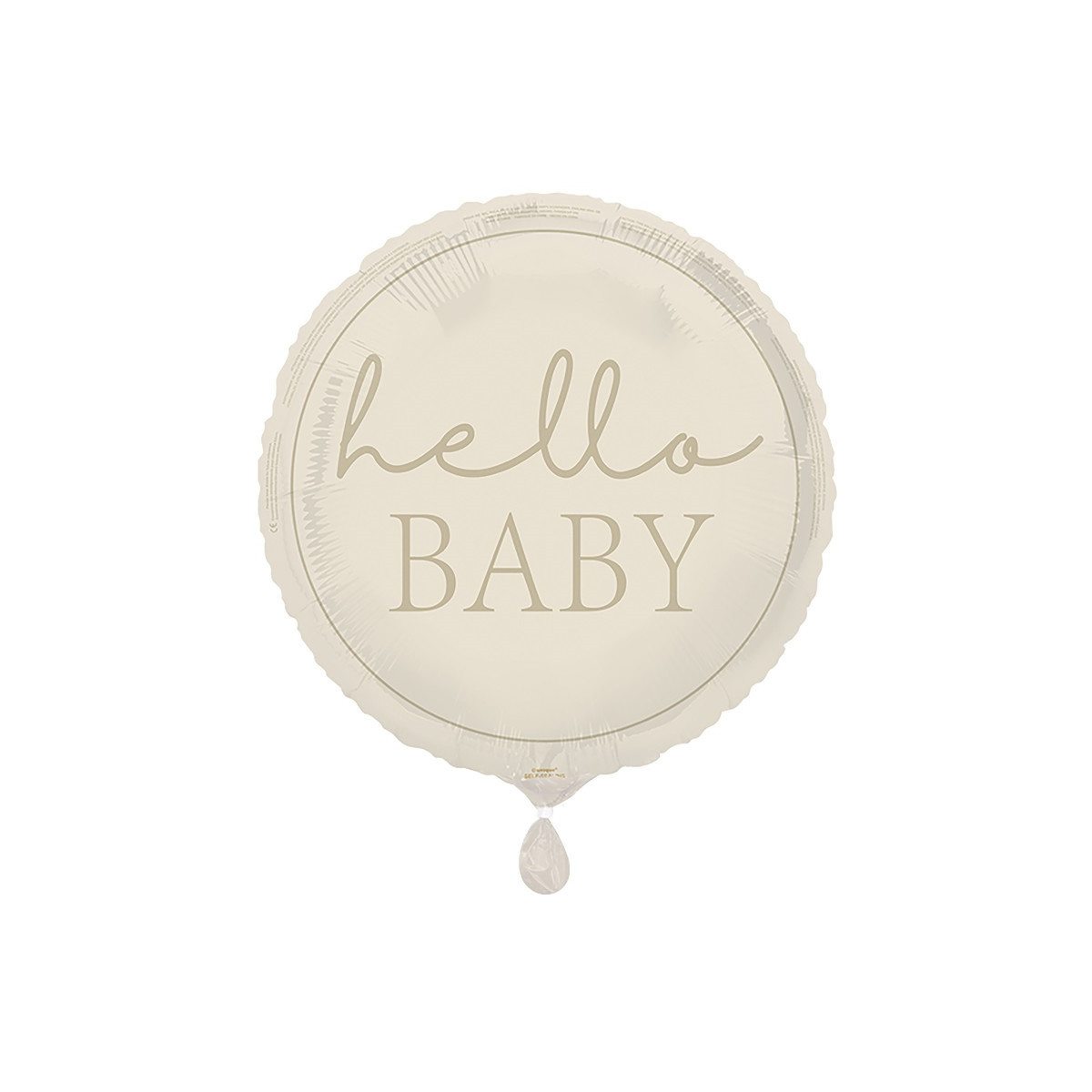 Neutral Hello Baby Round Foil Balloon - Inflated Neutral Hello Baby Round Foil Balloon - Inflated