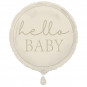Neutral Hello Baby Round Foil Balloon - Inflated Neutral Hello Baby Round Foil Balloon - Inflated