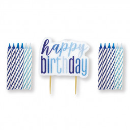 Blue Birthday Candles Set
