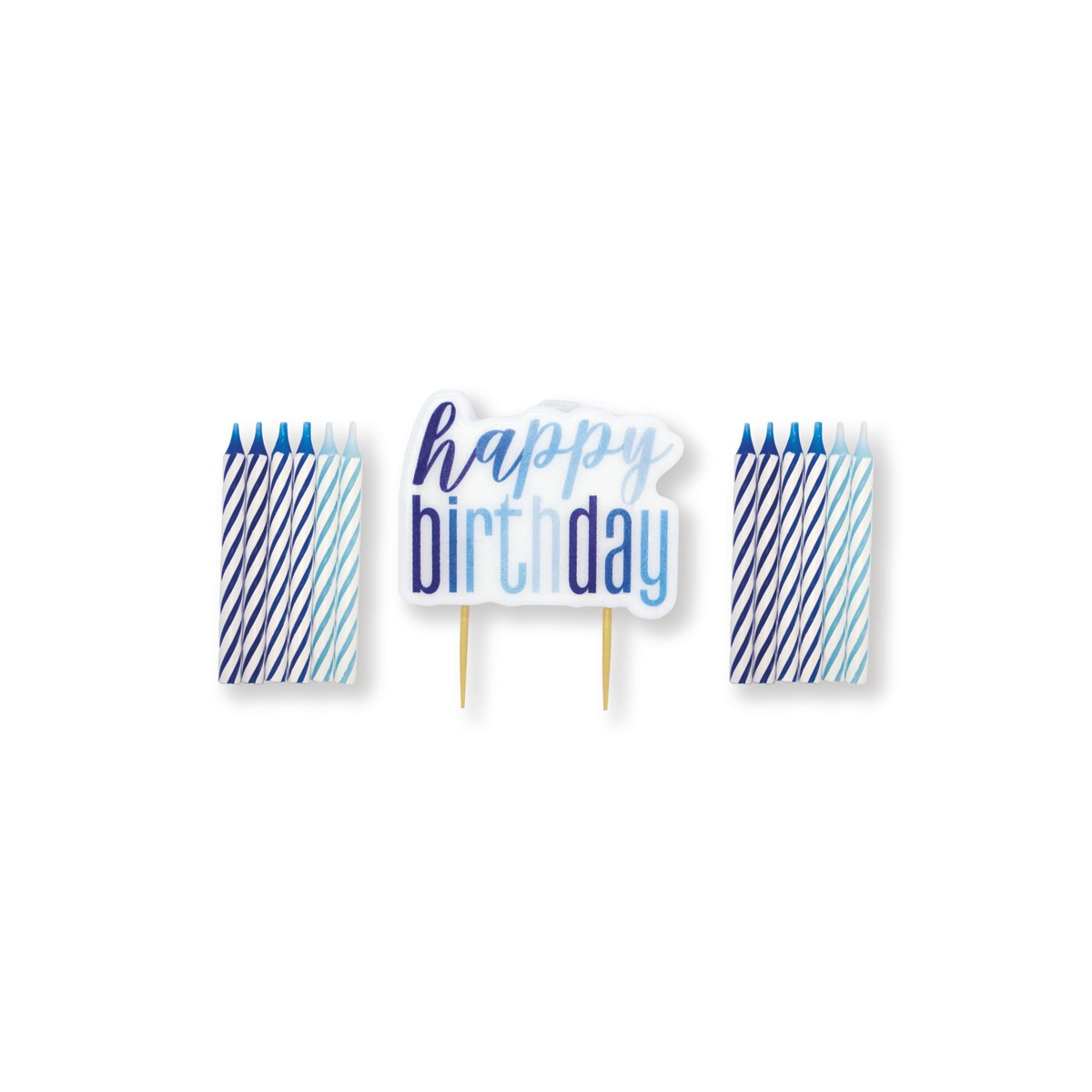 Blue Birthday Candles Set