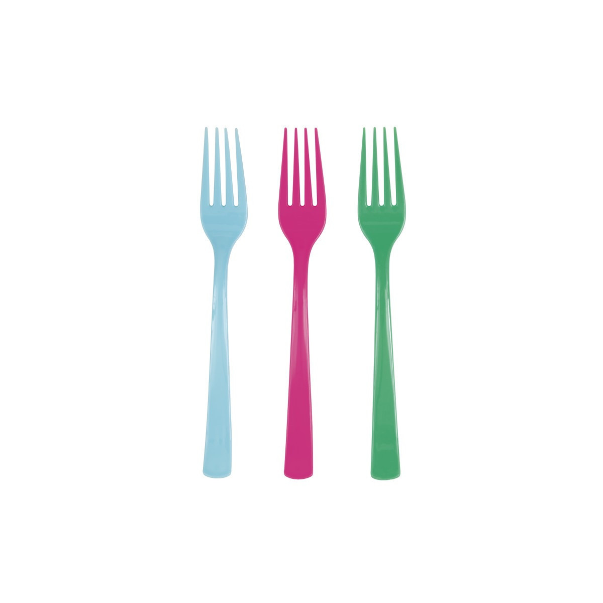 Blue, Pink and Green Plastic Forks Blue, Pink and Green Plastic Forks