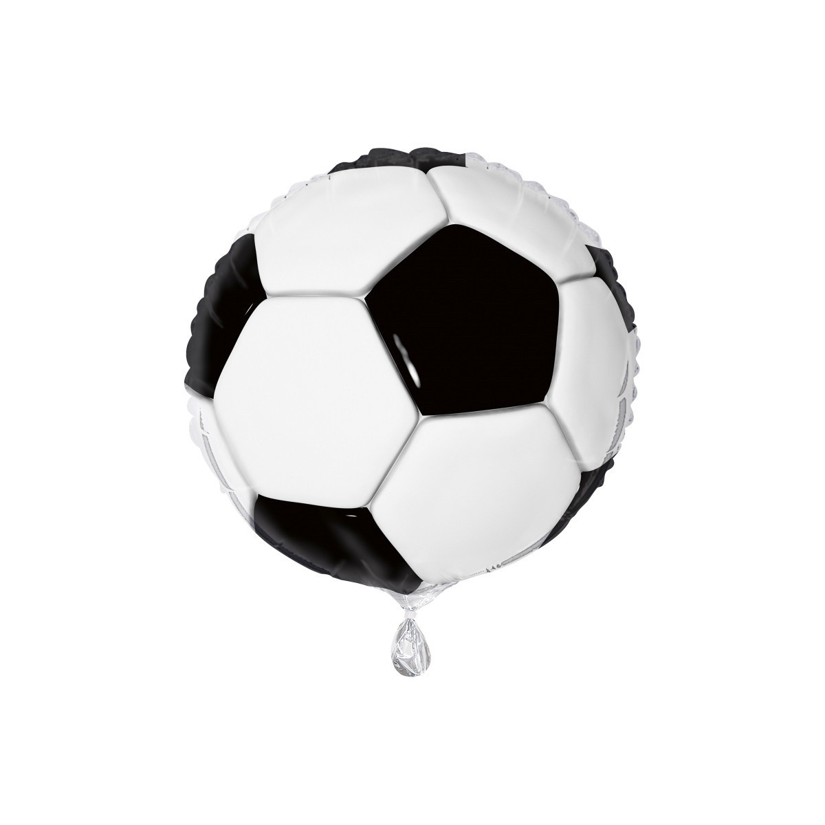 Black Football Round Foil Balloon - Inflated