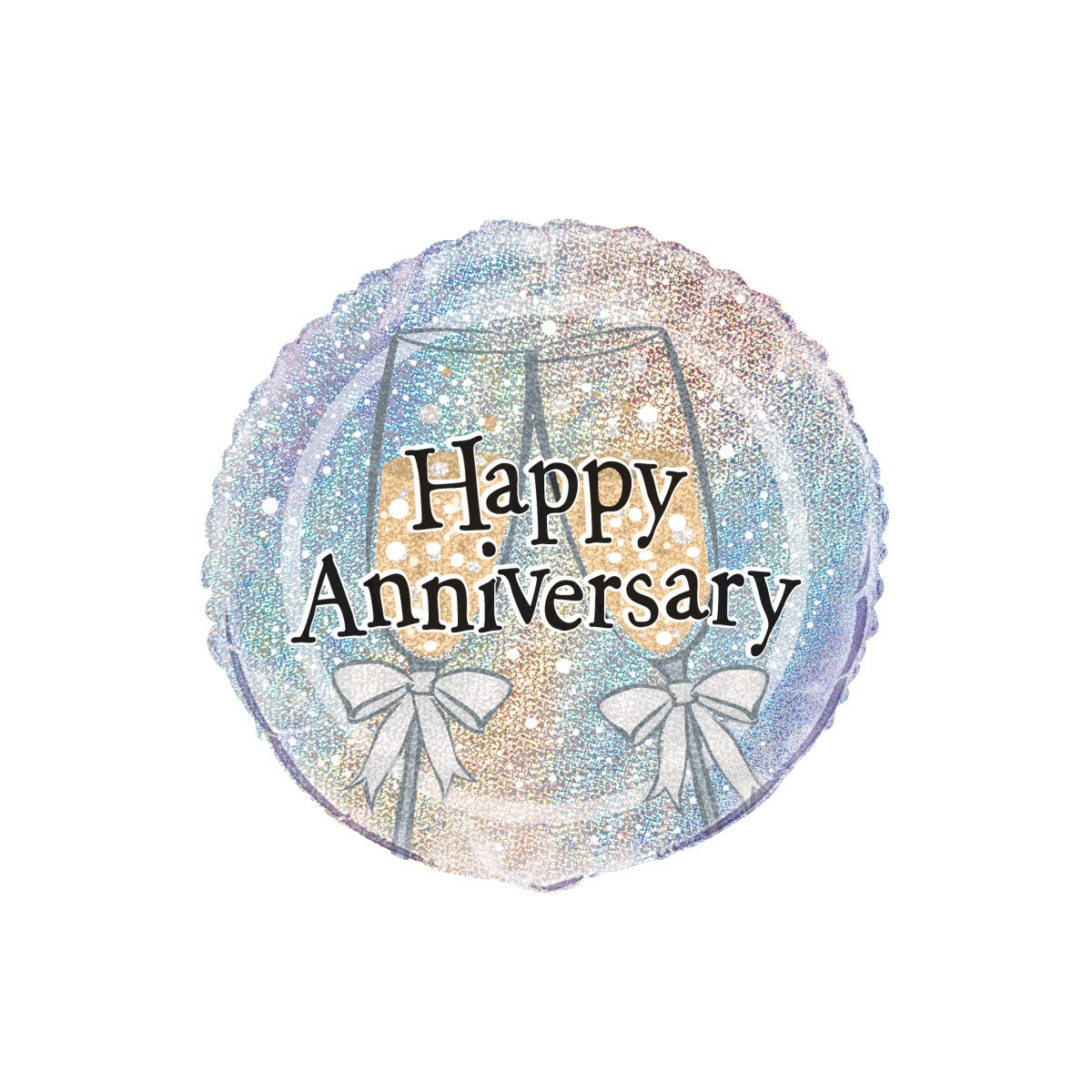 Happy Anniversary Round Foil Balloon - Inflated Happy Anniversary Round Foil Balloon - Inflated