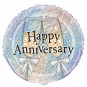 Happy Anniversary Round Foil Balloon - Inflated Happy Anniversary Round Foil Balloon - Inflated