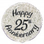 25th Silver Anniversary Round Foil Balloon - Inflated 25th Silver Anniversary Round Foil Balloon - Inflated