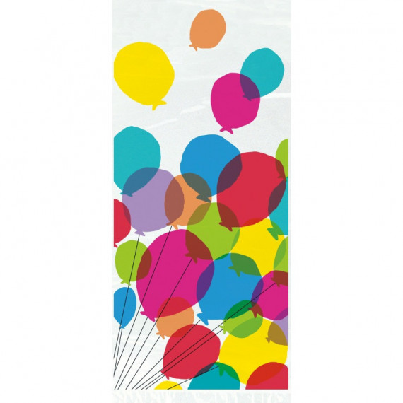 Clear Plastic Party Bags - Balloon Pattern Clear Plastic Party Bags - Balloon Pattern