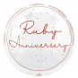 Ruby Anniversary Round Foil Balloon - Inflated