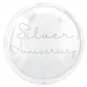 Silver Anniversary Round Foil Balloon - Inflated