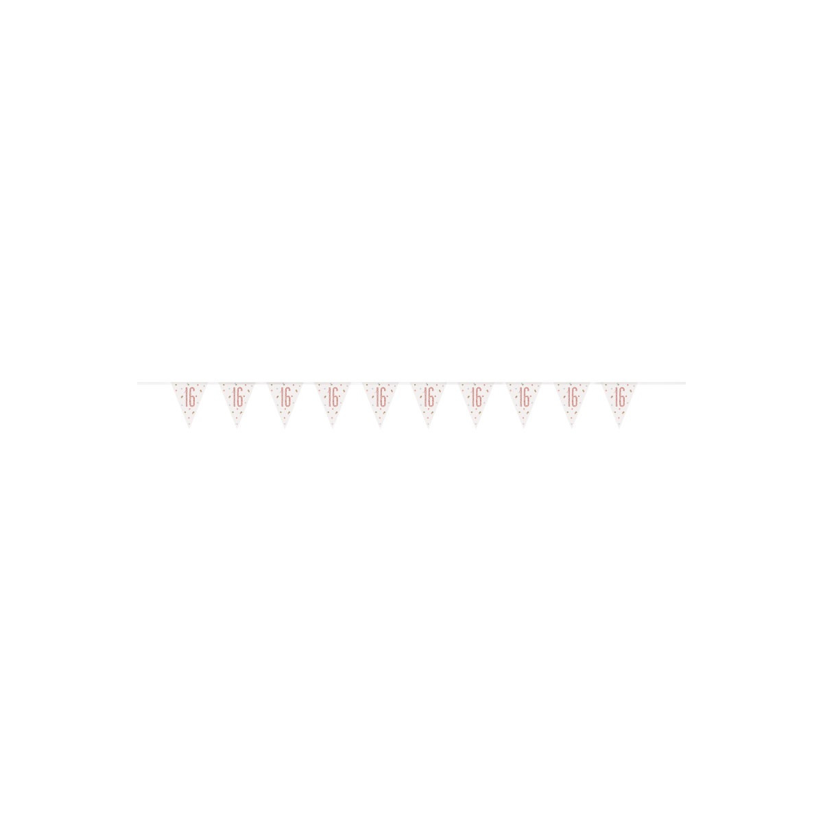 Rose Gold 16th Birthday Plastic Bunting