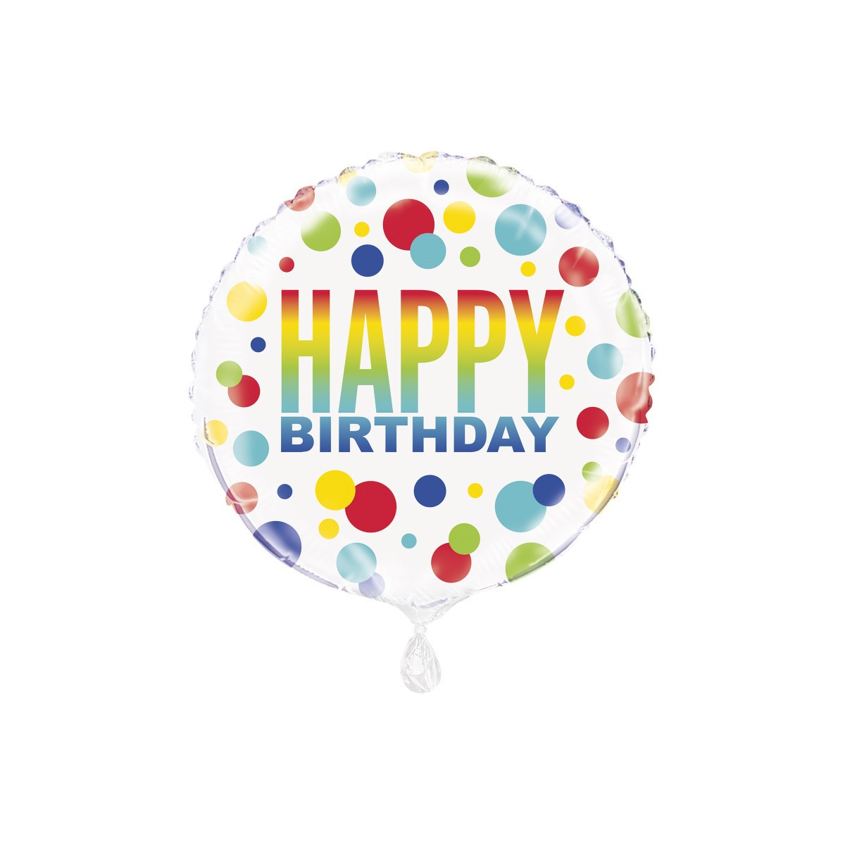 Happy Birthday Round Foil Balloon - Inflated