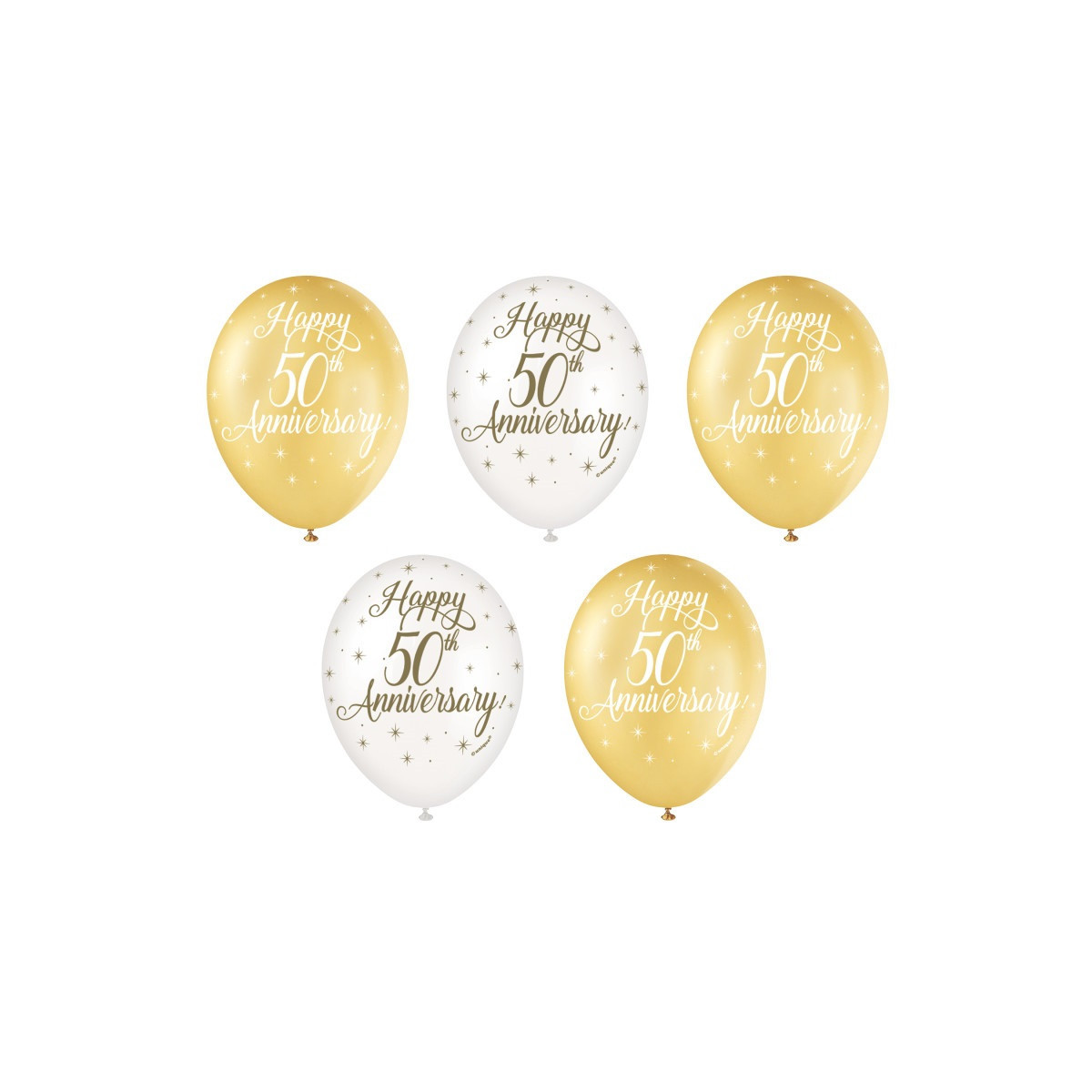 50th Anniversary Latex Balloons - Inflation Options 50th Anniversary Latex Balloons - Inflation Options