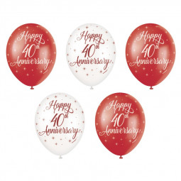 40th Anniversary Latex Balloons - Inflation Options