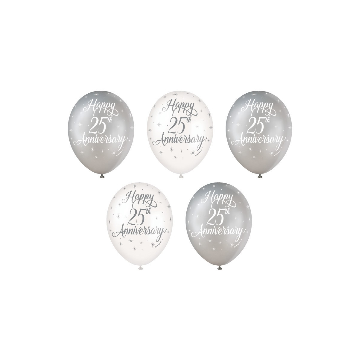 25th Anniversary Latex Balloons - Inflation Options 25th Anniversary Latex Balloons - Inflation Options
